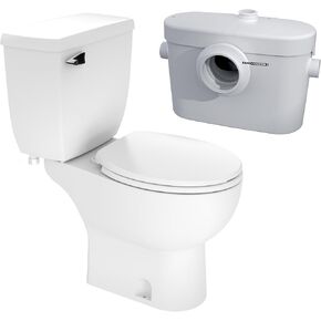 SANIFLO Saniaccess 2 + Toilet Bowl Round + Toilet Tank Bundle - Residential - White