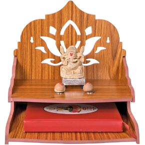 Wooden Beautiful Plywood Mandir Pooja Room Home Decor Office OR Home Temple Wall Hanging Product (RED C),X-Large,BTS003