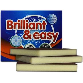 Magic Multi-function Repeated Dish Scrub Brilliant and Easy Washing Cleaner Sponge For Chemical Free Stain and Mark Removal - Pack of 3
