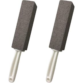 4 Pack Pumice Cleaning Stone with Handle, Toilet Bowl Cleaner Toilet Brush with Non-Slip Long Plastic Handle for Kitchen/Bath/Pool/Household Cleaning