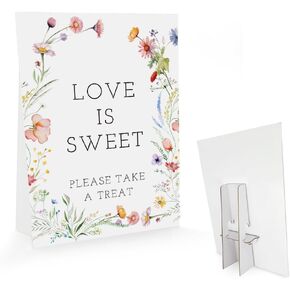 Love is Sweet Please Take A Treat, Love is Sweet Sign for Dessert Table, Bridal Shower Decorations, Floral Wedding Sign, Bridal Shower Sign, Wedding Decorative Signage (8 x 11 inch) BBS25