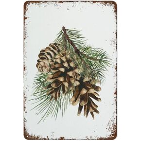 Rustic Wall Decor Rustic Home Decor Pine Cones Pinecone Decorations for Home Winter Decor Farmhouse pine cone decor art prints For Home Wall Cafes Bar Man Cave Office Garden Kitchen Decor 8x12 inch