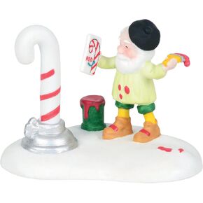 Department 56 North Pole Village Accessories Putting on The Stripes Figurine, 1.75 Inch, Multicolor