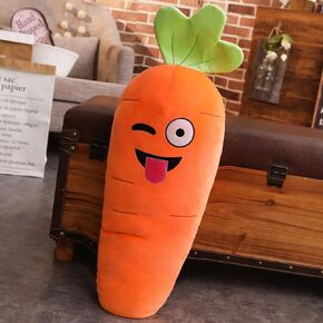 27.5" Carrot Hugging Pillow Kids Pillows Plush Cute Expression Stuffed Doll Toy (Cute)