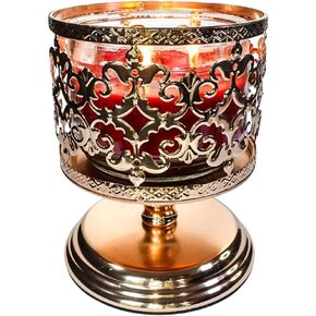 3-Wick Candle Holder Two Color Option Suitable for Large Candle Elegant and Beautiful Home Decor (Silver)