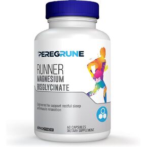 Magnesium Supplement for Runners | High Absorption Magnesium bisglycinate (200 mg) to Support Muscle Recovery, Soreness Post-Workout, Mood, and Sleep | 60 Capsules