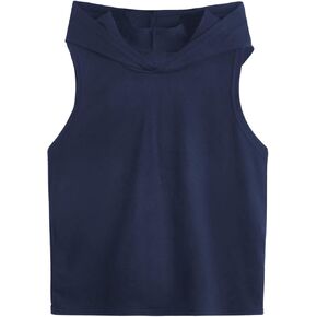 Milumia Boy's Casual Sleeveless Hooded School Workout Basic Comfy Tank Top