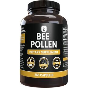 Pure Original Ingredients Bee Pollen (365 Capsules) No Magnesium Or Rice Fillers, Always Pure, Lab Verified