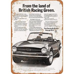 لافتة معدنية من القصدير مقاس 8 × 12 من SRongmao - مظهر عتيق 1971 Triumph TR6 Bar Cafe Home Wall Art Deco in Kuwait