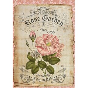 Krouterebs Rose Garden Vintage Style Vintage Style Metal Tin Sign Home,Living Room,Kitchen,Dining Room,Bedroom,Farmhouse,Wall Decoration 6" x 8"