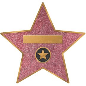 Glitz & Glam Star Decal Clings - 11.3" x 12" (3 Packs of 8) - Removable & Reusable Pink & Gold Coated Cardboard Decor for Celestial-Themed Events, Parties & Bedrooms - 24 Pc.