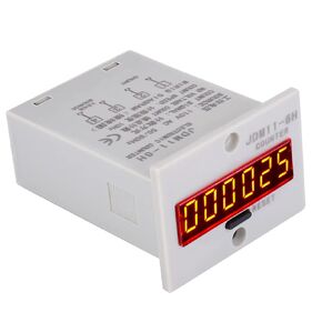 Electronic Counter, 0-999999 Counting Range 6 Digits Electronic Counter LED Digital Display Counter Relay (AC110V)