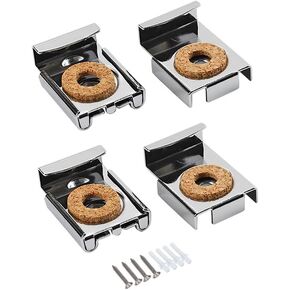4PCS Spring Loaded Mirror Hanger Clips Set Unframed Mirror Mount Clips with Plugs and Screws for Bathroom and Toilet Mirror Fixing and Decoration-Black