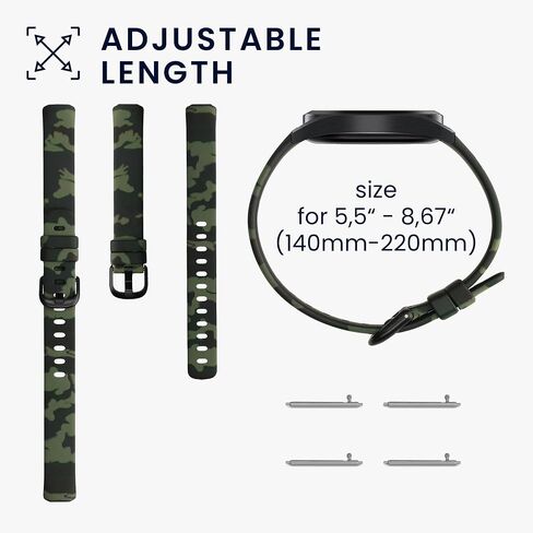 kwmobile TPU Silicone Watch Strap Compatible with Fitbit Inspire 3-2x Band - camouflage Black/Light Green/Dark Green in Saudi Arabia