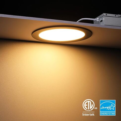 إضاءة TORCHSTAR مقاس 6 بوصات 5CCT مع J-Box، إضاءة LED رفيعة للغاية، إضاءة سفلية من الألومنيوم قابلة للتعتيم بدون غطاء، ETL&ES، 2700K/3000K/3500K/4000K/5000K، برونز مطلي بالزيت، حزمة من 6 قطع in Kuwait