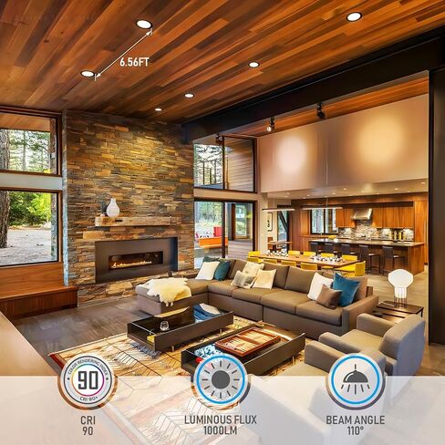 إضاءة TORCHSTAR مقاس 6 بوصات 5CCT مع J-Box، إضاءة LED رفيعة للغاية، إضاءة سفلية من الألومنيوم قابلة للتعتيم بدون غطاء، ETL&ES، 2700K/3000K/3500K/4000K/5000K، برونز مطلي بالزيت، حزمة من 6 قطع in Kuwait