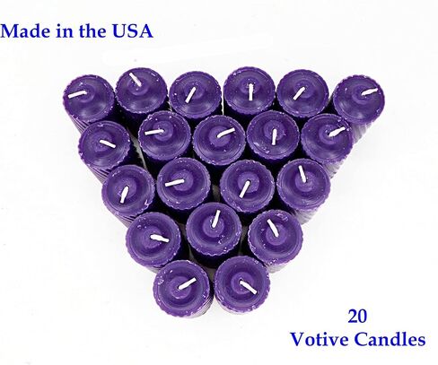 Purple Plumeria Scented Votive Candles - 15 Hour Long Burn Time - Textured Finish - Box of 20 in Saudi Arabia