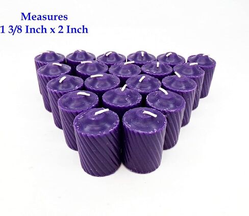 Purple Plumeria Scented Votive Candles - 15 Hour Long Burn Time - Textured Finish - Box of 20 in Saudi Arabia