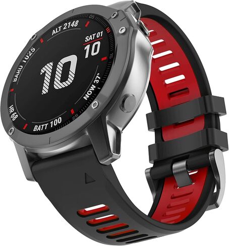 Compatible with Garmin Fenix 5x Watch Band，26mm Sport Silicone Starp for Fenix 6X/Fenix 6X Pro/Fenix 5X Plus/Fenix 7X/Fenix 3/Fenix 3 HR/Descent Mk2 Smartwatch in Saudi Arabia