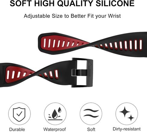 Compatible with Garmin Fenix 5x Watch Band，26mm Sport Silicone Starp for Fenix 6X/Fenix 6X Pro/Fenix 5X Plus/Fenix 7X/Fenix 3/Fenix 3 HR/Descent Mk2 Smartwatch in Saudi Arabia