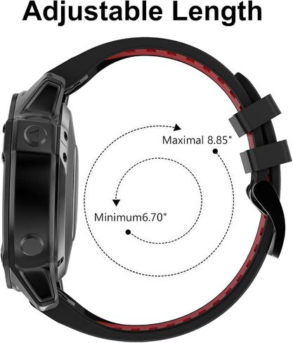 Compatible with Garmin Fenix 5x Watch Band，26mm Sport Silicone Starp for Fenix 6X/Fenix 6X Pro/Fenix 5X Plus/Fenix 7X/Fenix 3/Fenix 3 HR/Descent Mk2 Smartwatch in Saudi Arabia