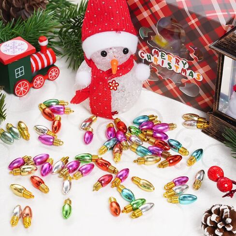 100 Pieces Christmas Balls Ornaments Plastic Bulb Beads Shatterproof Hanging Balls Colorful Christmas Tree Pendant Ornaments Holiday Party Decoration in Kuwait