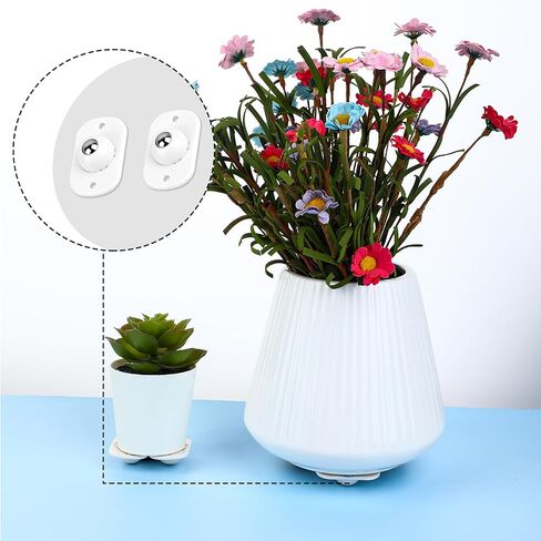 16 Pcs Self Adhesive Caster Wheels 360° Swivel Mini Appliance Rollers Smooth Rotation Appliance Wheels Universal Wheel Ball Transfers for Trash Can Storage Box Small Kitchen Appliances (White) in Saudi Arabia