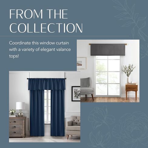 ستارة تعتيم واسعة جدًا من Elrene Home Fashions SunVeil Vanderbilt مع تقنية YarnLock، مقاس 52 بوصة × 84 بوصة (لوحة واحدة)، طبيعي in Kuwait