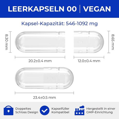 Empty Vegan Capsules Size 00 - Vegan Capsules Empty (100 Count) Empty Capsules DIY Vegetable Capsule Filling - Veggie Capsules Empty Caps with 2 Micro Lab Spoons for Capsule Filling in Saudi Arabia