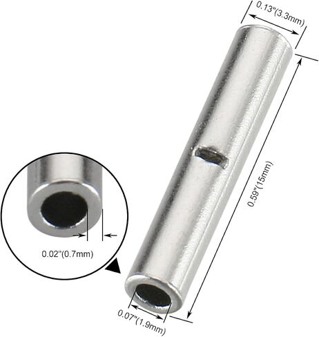Baomain BN1.25 Non-insulated Butt Connectors Terminal for 22-16 A.W.G 0.7-1.5mm² Wire 100Pcs in Saudi Arabia