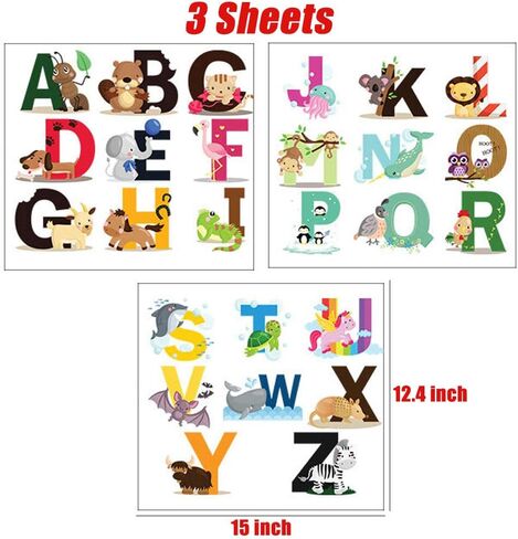 ملصقات حائط من الفينيل ABC من Finduat، ملصقات جدارية من الفينيل قابلة للإزالة لغرفة المنزل وغرفة الأطفال وغرفة النوم وغرفة المعيشة in Kuwait