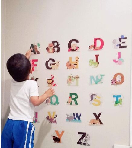 ملصقات حائط من الفينيل ABC من Finduat، ملصقات جدارية من الفينيل قابلة للإزالة لغرفة المنزل وغرفة الأطفال وغرفة النوم وغرفة المعيشة in Kuwait