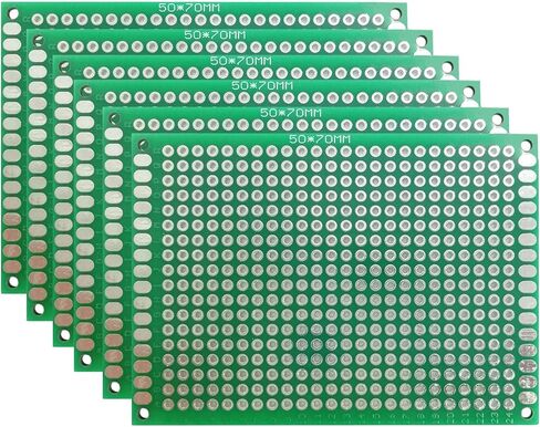 لوحة PCB نموذجية خضراء مزدوجة الجوانب، 3 قطع لوحة PCB مزدوجة الجوانب، (0.79 × 3.15 بوصة) لوحة دوائر مطبوعة عالمية للاستخدام بنفسك (8 سم × 12 سم - 3 قطع) in Saudi Arabia