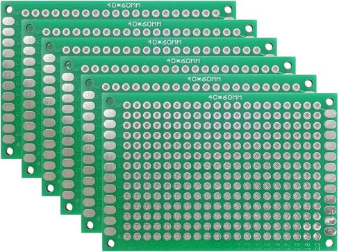 لوحة PCB نموذجية خضراء مزدوجة الجوانب، 3 قطع لوحة PCB مزدوجة الجوانب، (0.79 × 3.15 بوصة) لوحة دوائر مطبوعة عالمية للاستخدام بنفسك (8 سم × 12 سم - 3 قطع) in Saudi Arabia