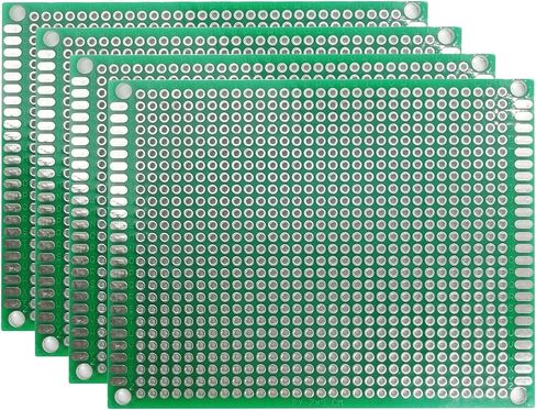 لوحة PCB نموذجية خضراء مزدوجة الجوانب، 3 قطع لوحة PCB مزدوجة الجوانب، (0.79 × 3.15 بوصة) لوحة دوائر مطبوعة عالمية للاستخدام بنفسك (8 سم × 12 سم - 3 قطع) in Saudi Arabia
