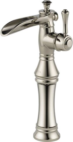 Delta Faucet 798LF-PN Cassidy Single Handle Single Hole Waterfall Bathroom Faucet for Vessel Sinks, Polished Nickel,7.50 x 3.41 x 7.50 inches in Kuwait