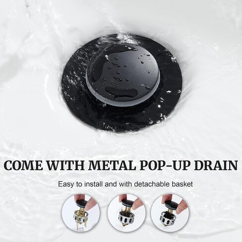 Ultimate Unicorn Waterfall Bathroom Sink Faucet Brushed Nickel, Two Handles Bathroom Faucet with Metal Pop up Sink Drain Stopper in Saudi Arabia