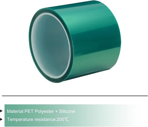 MECCANIXITY Resin Tape Silicone Adhesive Tape High Temperature Resistance Easy Peeling Polyester for Epoxy Resin,River Tables,Craft,Remove Residue 2.95 Inch Wide 108FT Long(Green),Pack of 1 in Kuwait