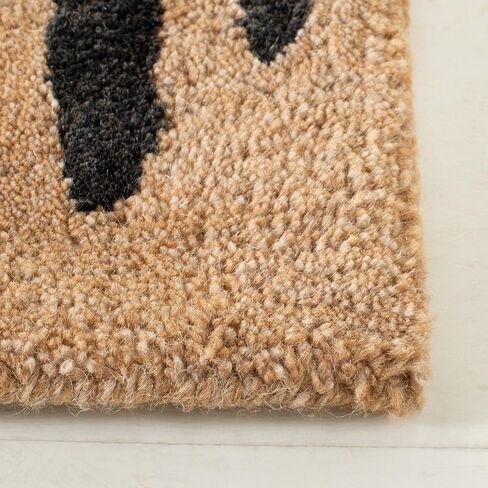 SAFAVIEH Soho Collection Area Rug - 4' Square, Beige & Brown, Handmade Wool, Ideal for High Traffic Areas in Living Room, Bedroom (SOH721A) in Saudi Arabia
