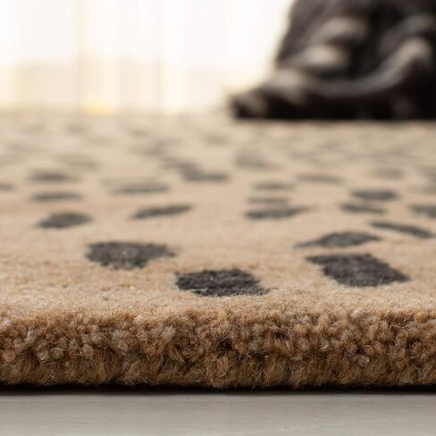 SAFAVIEH Soho Collection Area Rug - 4' Square, Beige & Brown, Handmade Wool, Ideal for High Traffic Areas in Living Room, Bedroom (SOH721A) in Saudi Arabia