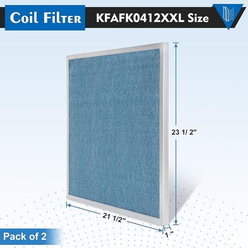 فلتر KFAFK0412XXL - 21 1/2 × 23 1/2 × 1، بديل لفلتر ملف قناة مروحة براينت/كارير/باين KFAFK0412XXL قابل للغسل وإعادة الاستخدام، فلتر تيار متردد KFAFK0412XXL للنماذج FA4CNC060، FE4ANB006، عبوتان in Kuwait