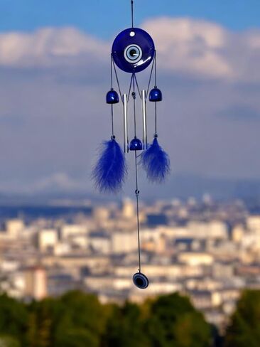 Evil Eye Wind Chimes Decor Home Wall Hanging Turkish Greek Nazar Amulet Good Luck & Protection Charm Evil Eye for Wall Decor in Saudi Arabia