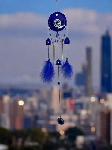 Evil Eye Wind Chimes Decor Home Wall Hanging Turkish Greek Nazar Amulet Good Luck & Protection Charm Evil Eye for Wall Decor in Saudi Arabia