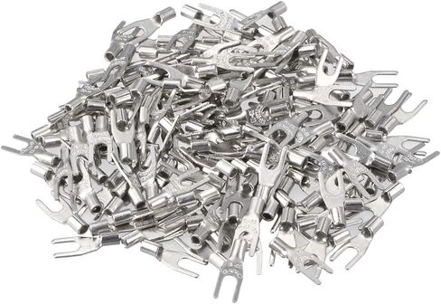 uxcell 250Pcs SNB1.25-3.2 Non-Insulated U-Type Copper Crimp Terminals AWG22-16 Wire Connector Silver Tone in Saudi Arabia