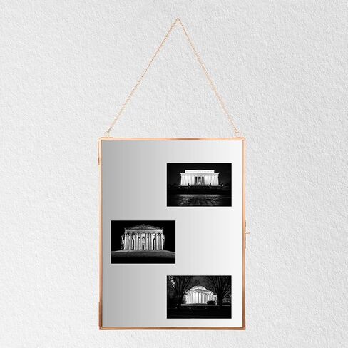 Koyal Wholesale Modern Rose Gold Frame Mirror for Wall, Large 12x16 Inch Hanging Rectangle Wall Mirror Photo Cabinet with Lock, Rectangle Mirrors for Wall Entryway, Bedroom, Bathroom in Kuwait