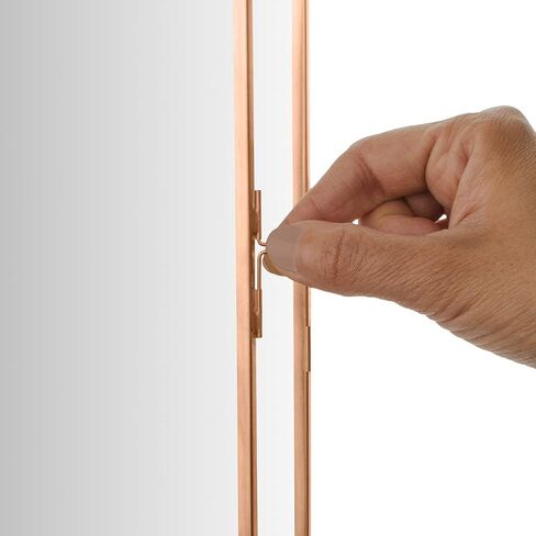 Koyal Wholesale Modern Rose Gold Frame Mirror for Wall, Large 12x16 Inch Hanging Rectangle Wall Mirror Photo Cabinet with Lock, Rectangle Mirrors for Wall Entryway, Bedroom, Bathroom in Kuwait