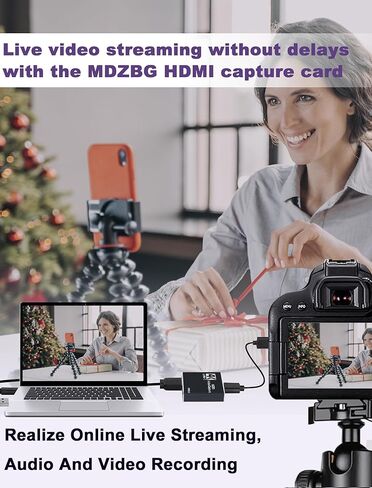 Capture Card, 4K 60FPS Video Capture Card USB 3.0 with Microphone 4K@60Hz HDMI Loop-Out Capture Cards for Nintendo Switch/Gaming/Live Streaming Xbox Series X/S, Work with PS4/5/PC/OBS/Camera/PC in Saudi Arabia