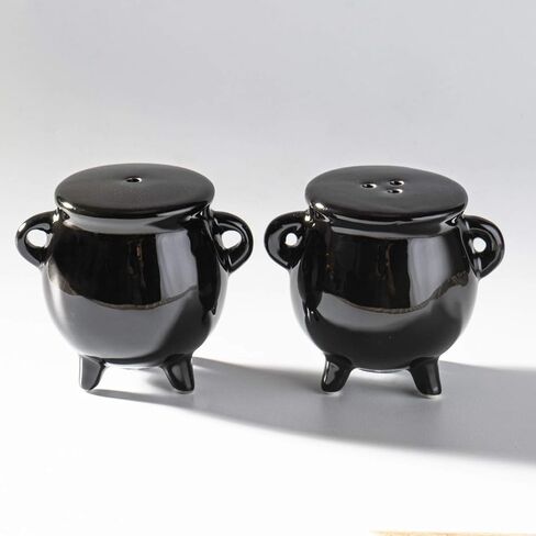 Summit Collection Witches Cauldron Black Magic Spell Potion Ceramic Salt and Pepper Shaker Set 2.4 inches Tall in Saudi Arabia