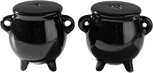 Summit Collection Witches Cauldron Black Magic Spell Potion Ceramic Salt and Pepper Shaker Set 2.4 inches Tall in Saudi Arabia