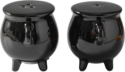 Summit Collection Witches Cauldron Black Magic Spell Potion Ceramic Salt and Pepper Shaker Set 2.4 inches Tall in Saudi Arabia